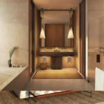 Wadi Villa bathroom at Desert Rock Resort