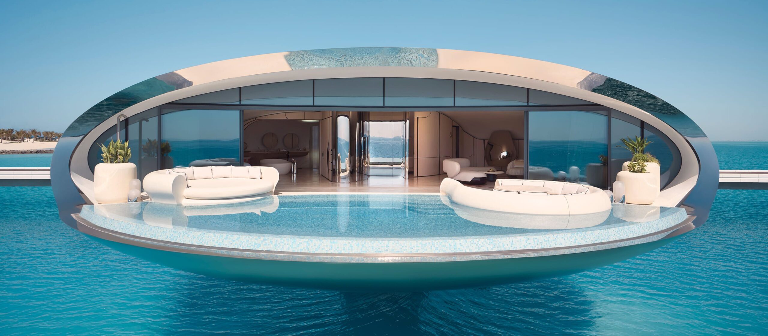Overwater villa with private pool at Shebara Resort
