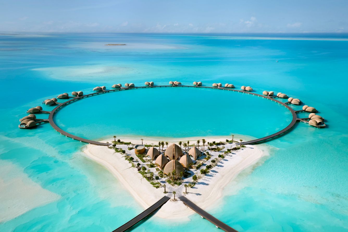 Overwater villas at Nujuma, a Ritz-Carlton Reserve