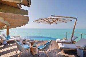 Two-Bedroom Coral Villa sundeck over the Red Sea